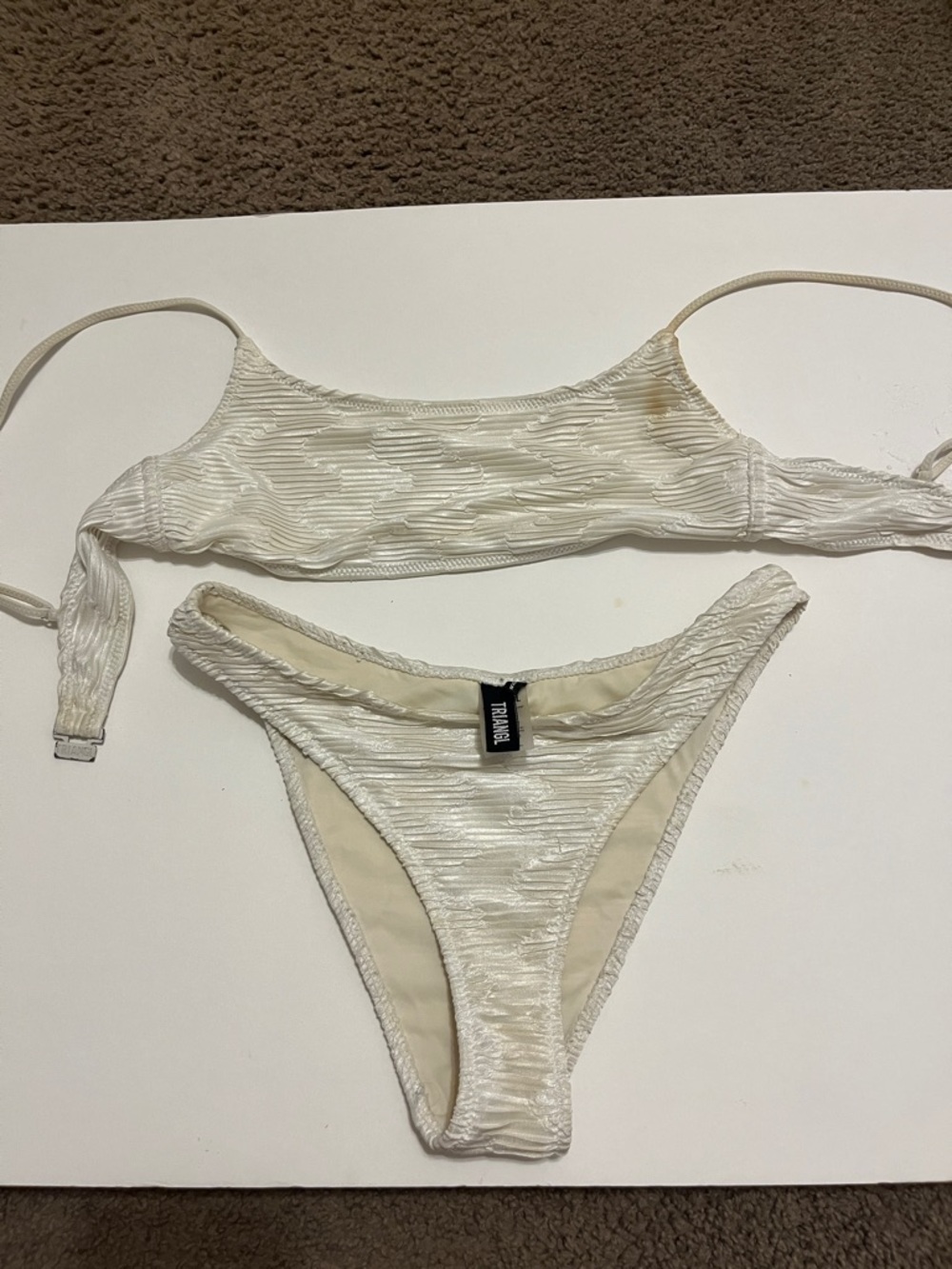 Triangl MICA White Textured Bikini Set